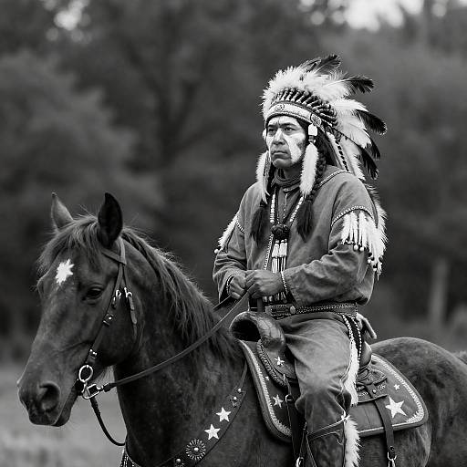 Intense Native American Rider Portrait