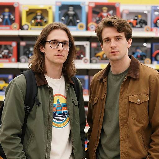 Casual Moment in a Colorful Toy Store