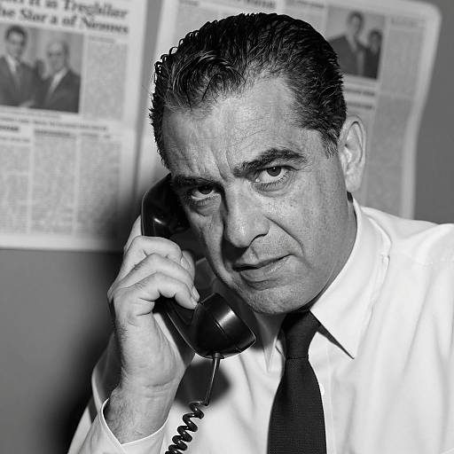 Intense Man with Vintage Telephone
