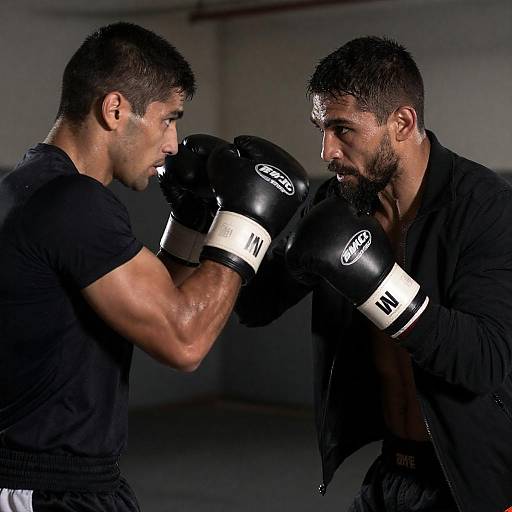 Gritty Confrontation: Two Muscular Men