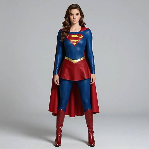 Woman in Supergirl Costume Standing