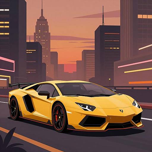 Cyberpunk Luxury Sports Car Illustration
