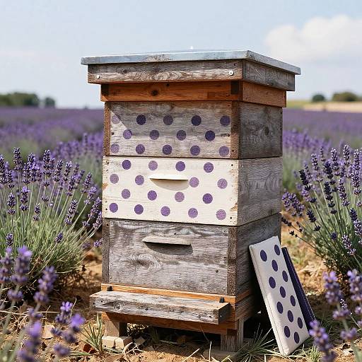 Trash Polka Art in Lavender Field