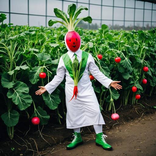 Whimsical Man in Radish Costume Cosplay