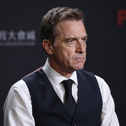 Serious Middle-Aged Man in Dim Light