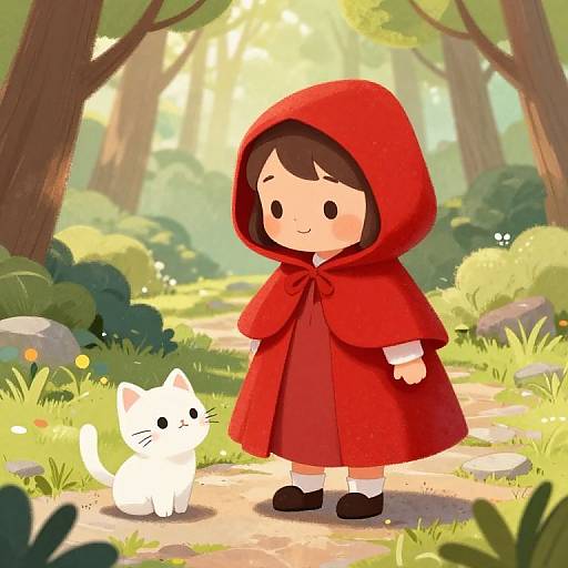 Whimsical Little Red Riding Hood Illustration