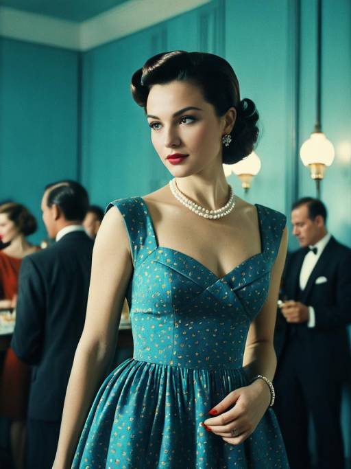 Woman in Retro Party Dress