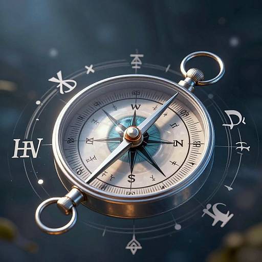 Mystical Compass in Floating Eye