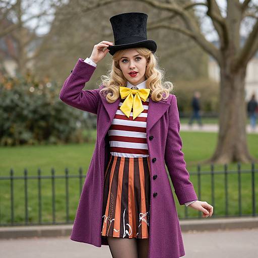 Realistic Woman in Willy Wonka Costume