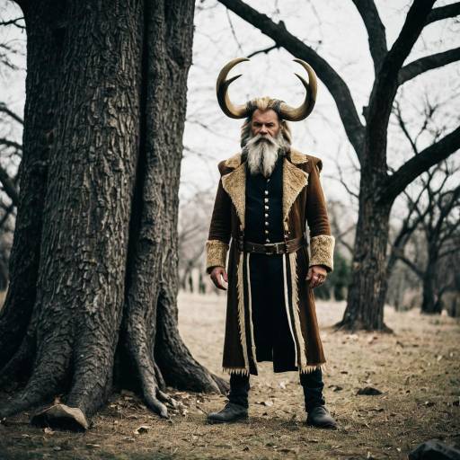 Realistic Sabertooth Man Outdoors Costume