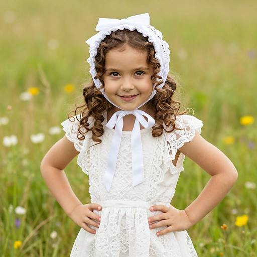 Curious Girl in Whimsical Meadow