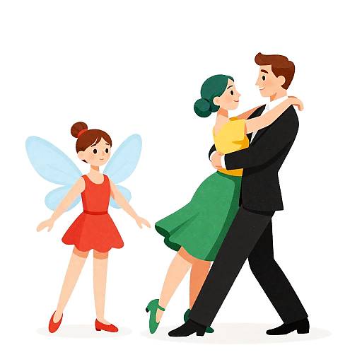 Enchanted Dance: Fairy and Couple Illustration