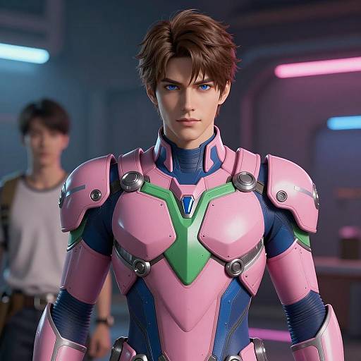 Male DVA Cosplay in Futuristic Armor