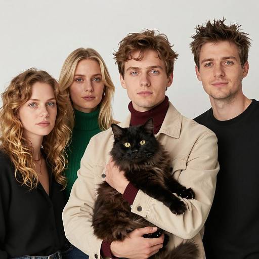 Group Portrait with Black Cat
