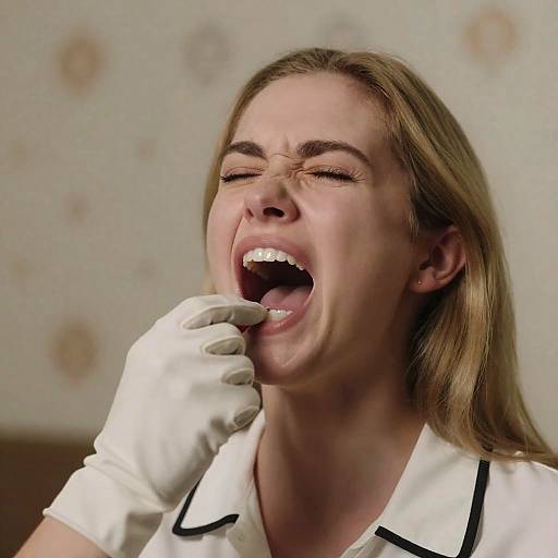 Dramatic Portrait of a Screaming Woman