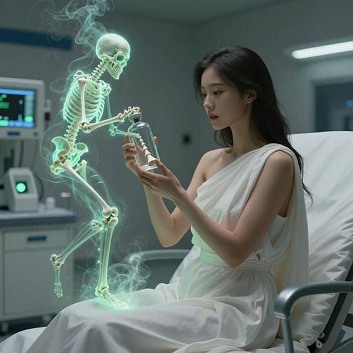 Clinical Trial Woman with Energetic Smoke