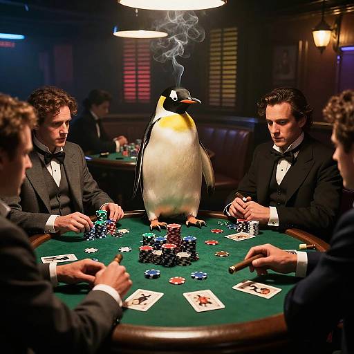 Film-Noir Penguin Showdown