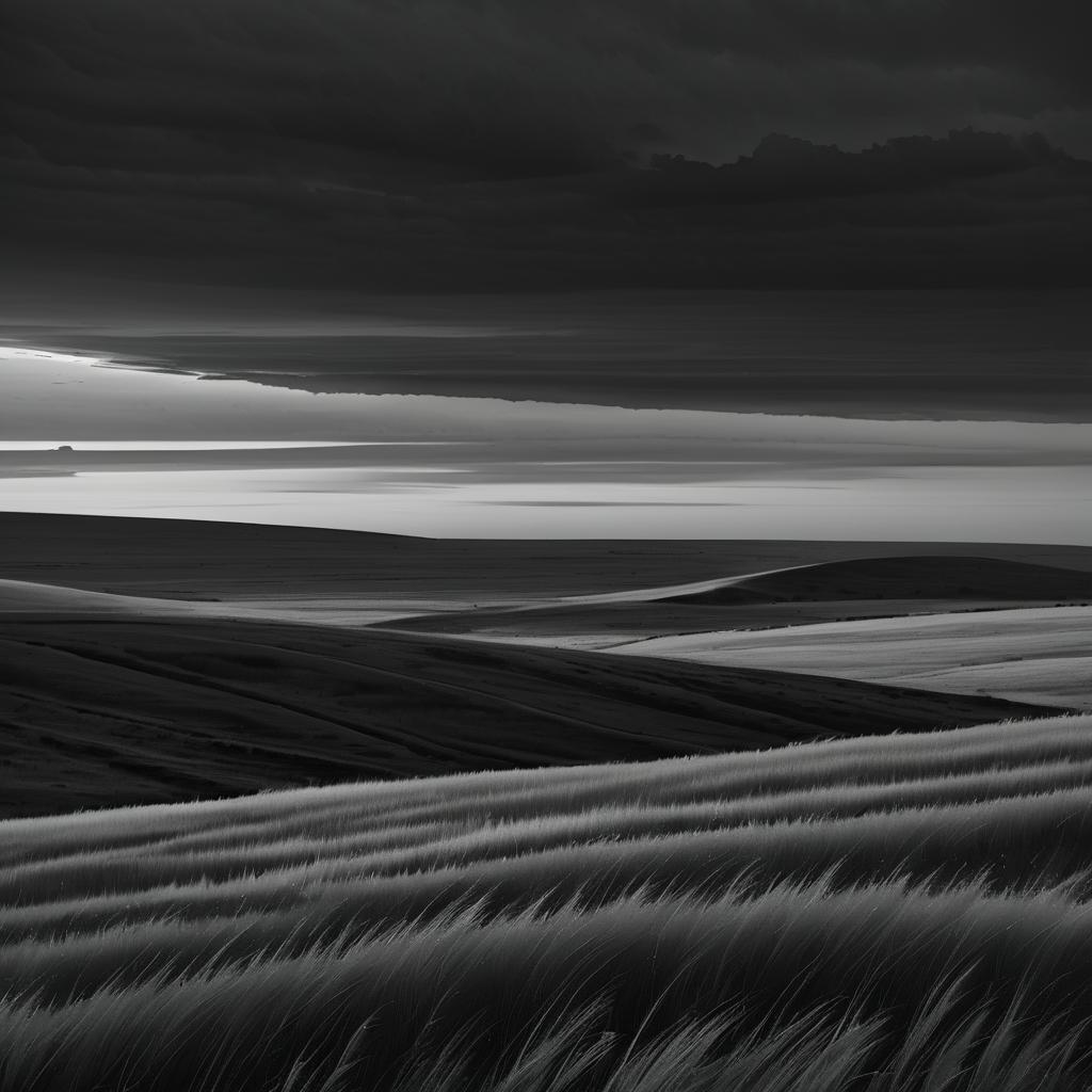 Timeless Monochrome Uplands at Twilight