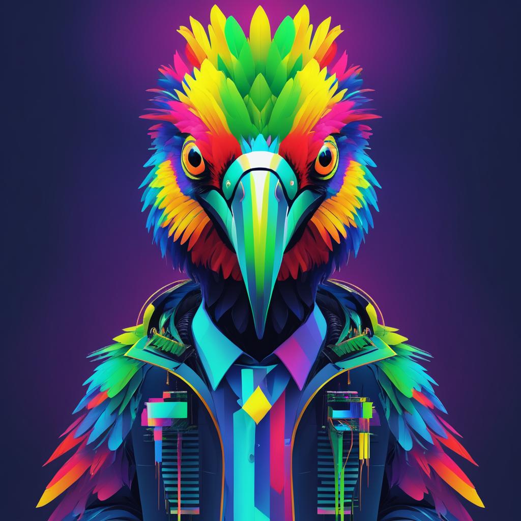 Glitch God Parrot: A Surreal Encounter