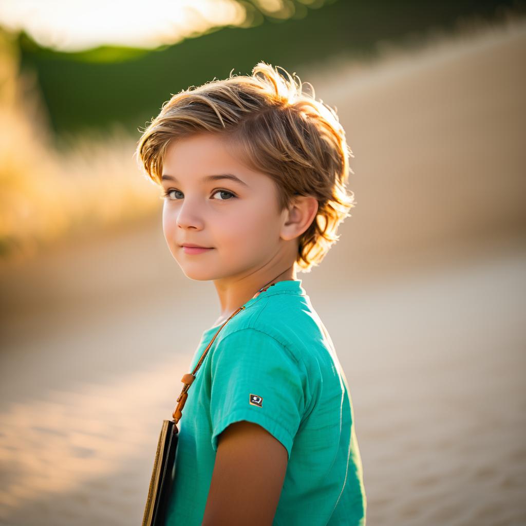 Adventurous Young Boy Portrait in Summer