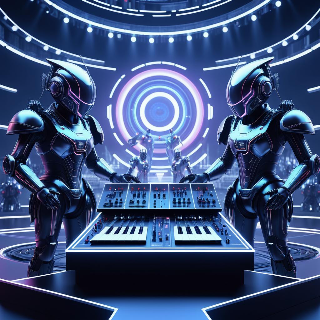 Futuristic Robot Band in Sci-Fi Battle