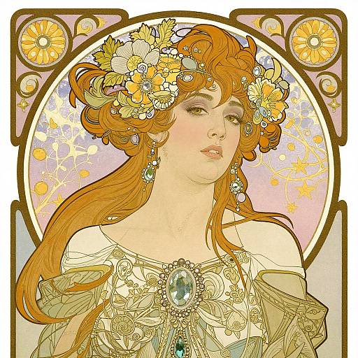 Art Nouveau Garbie Portrait