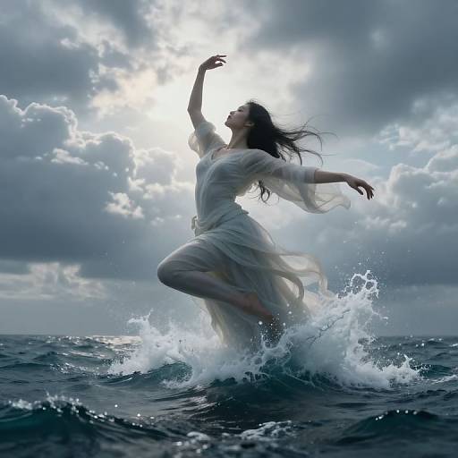 Ethereal Giant Between Sky and Sea