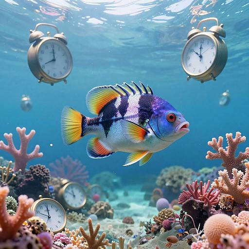 Surreal Fish in Dreamy Pastel Ocean