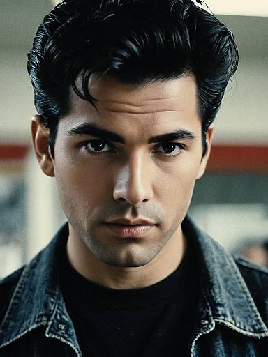 Grease-Inspired Male Upper Body Portrait