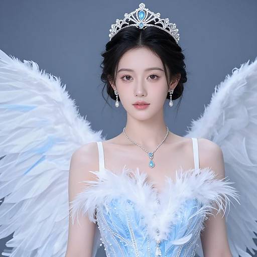 Elegant Woman in Blue Dress