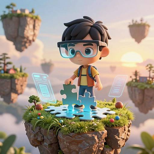 AI Tween Puzzle Adventure on Floating Islands