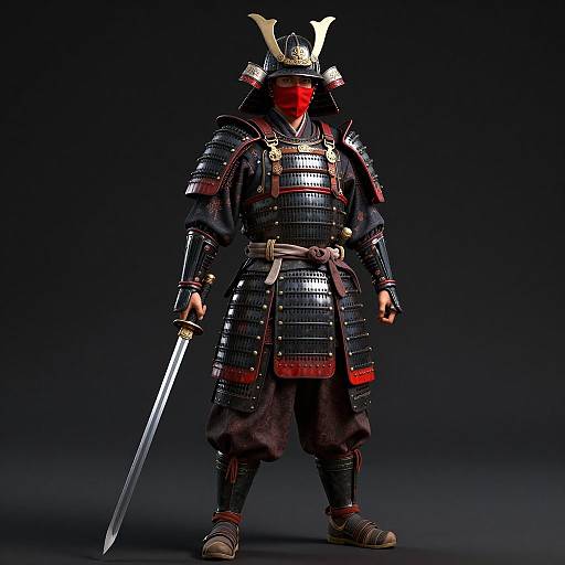 Samurai Warrior in Dark Armor Design