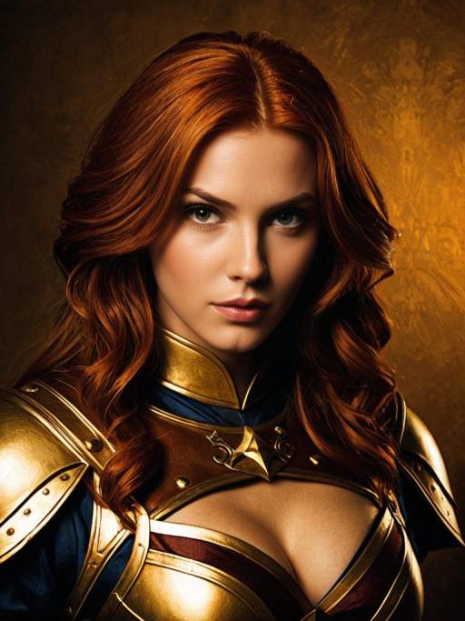 Woman in Brandish Oly Armor Costume