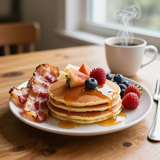 Cozy Breakfast Spread with Pancakes