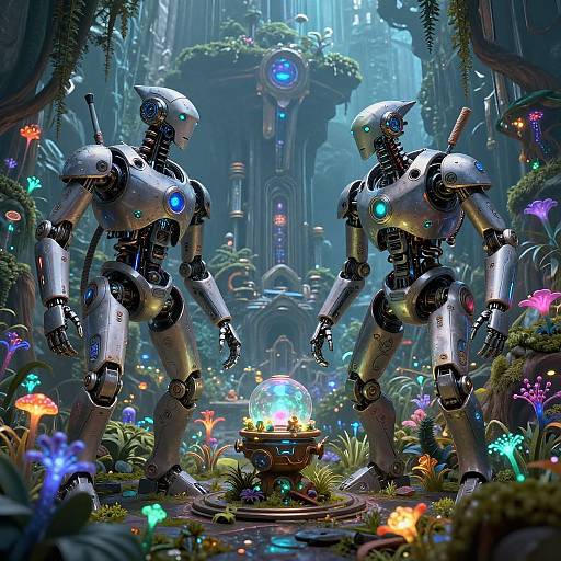 Fantasy World with Robotic Creatures