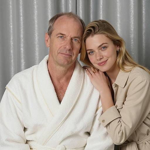 Middle-aged man and young woman portrait