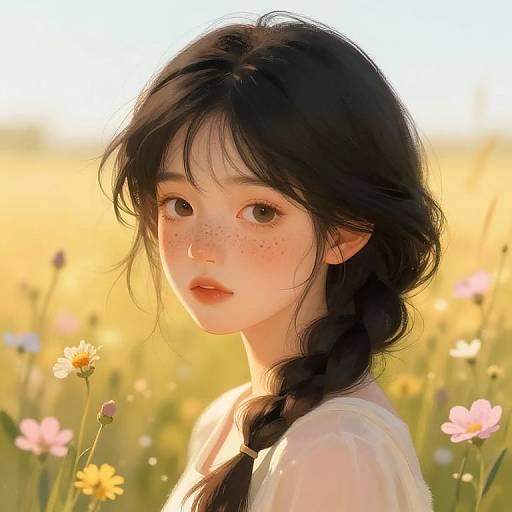 Freckled Girl in Golden Hour Light