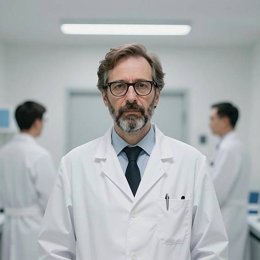 Middle-Aged Scientist in Clinical Setting