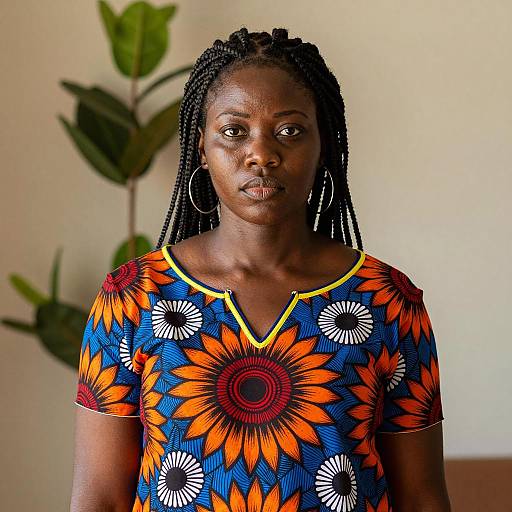 Vibrant African Print Top Portrait