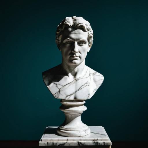 Marble Bust Sculpture on Pedestal