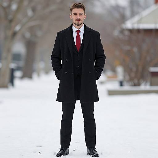 Winter Formal Attire Male Portrait