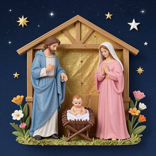 Magnetic Nativity Advent Calendar Scene