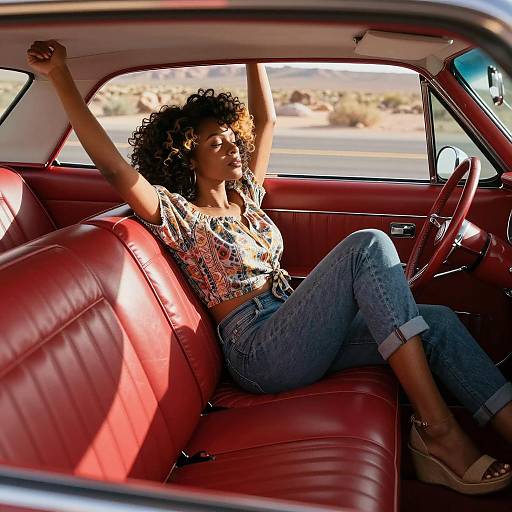 Retro Glamour: Woman in Convertible