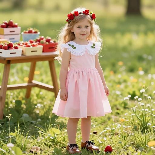 Blonde Girl in Springtime Meadow