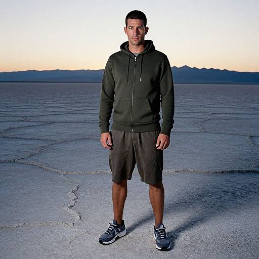 Athletic Man at Sunset Salt Flats