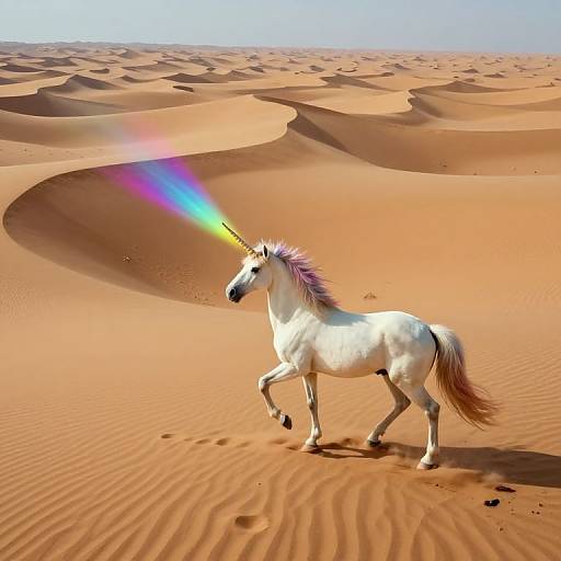 Surreal Unicorn Dreamscape in Desert