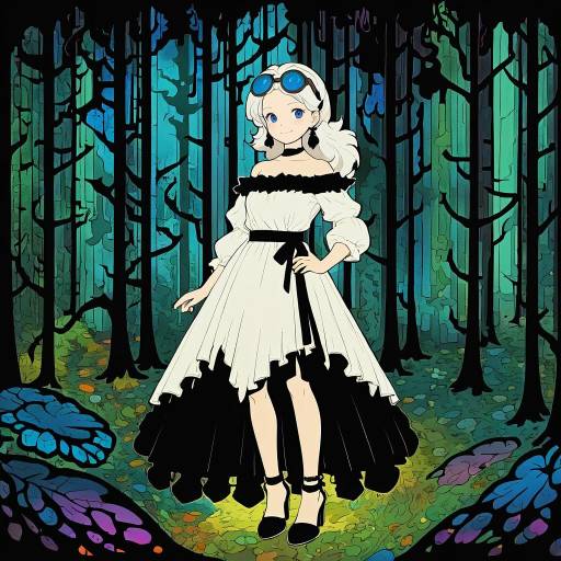 Enchanting Girl in Forest Setting