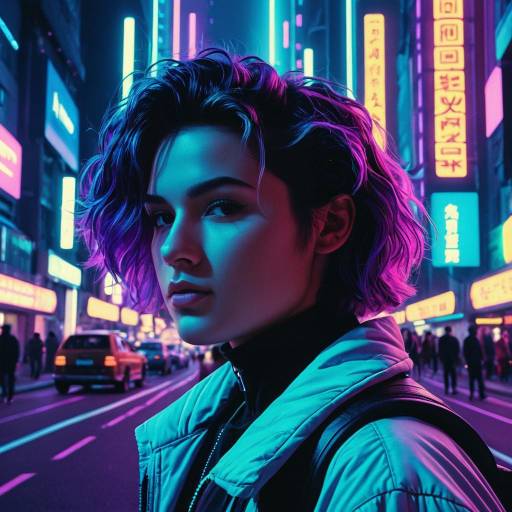 Futuristic Adventurer in Neon City
