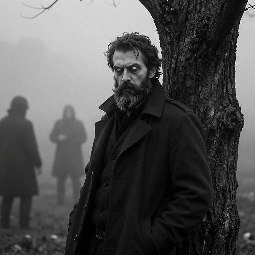 Mysterious Bearded Man in Fog