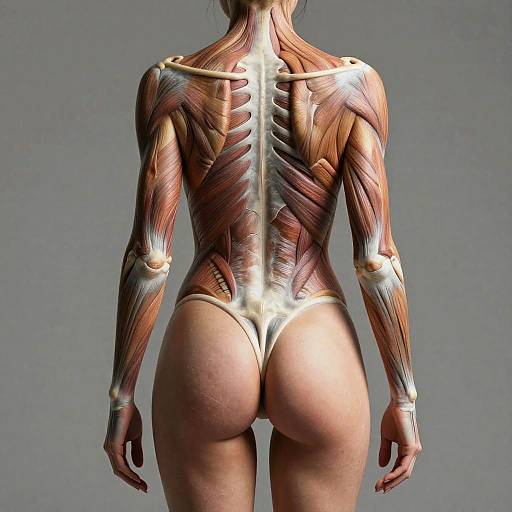 Photorealistic Female Muscle Anatomy Back View